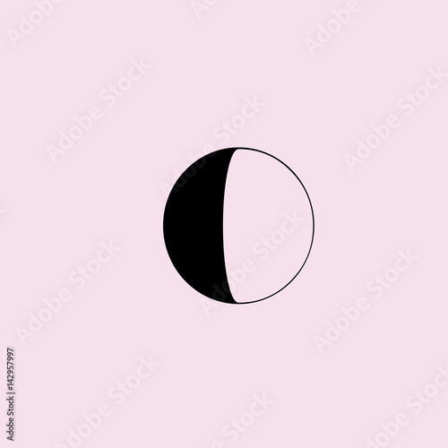 Moon Phases - Waxing Gibbous icon. flat design