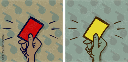 judge takes red and yellow cards