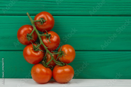 bunch of small cherry tomatoes red ripe vegetable
