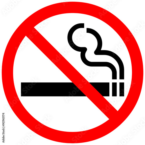 smoking not allowed sign. Red prohibition symbol sign