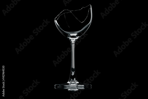 transparent broken wineglass