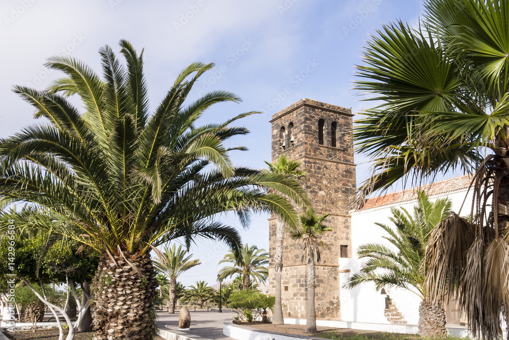 Church Iglesia de Nuestra Señora de la Candelaria in the historic town La Oliva Fuerteventura.