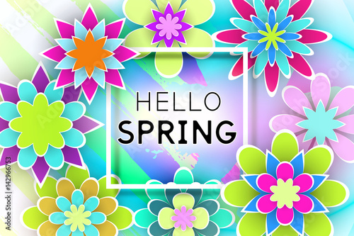 Hello Spring Vector Illustr...