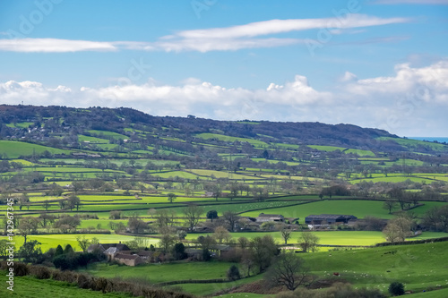 Fototapeta Scenic View of the Undulating Countryside of Somerset
