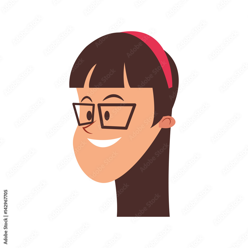 girl with glasses, cartoon icon over white background. colorful design. vector illustration girl with glasses, cartoon icon over white background. colorful design. vector illustration