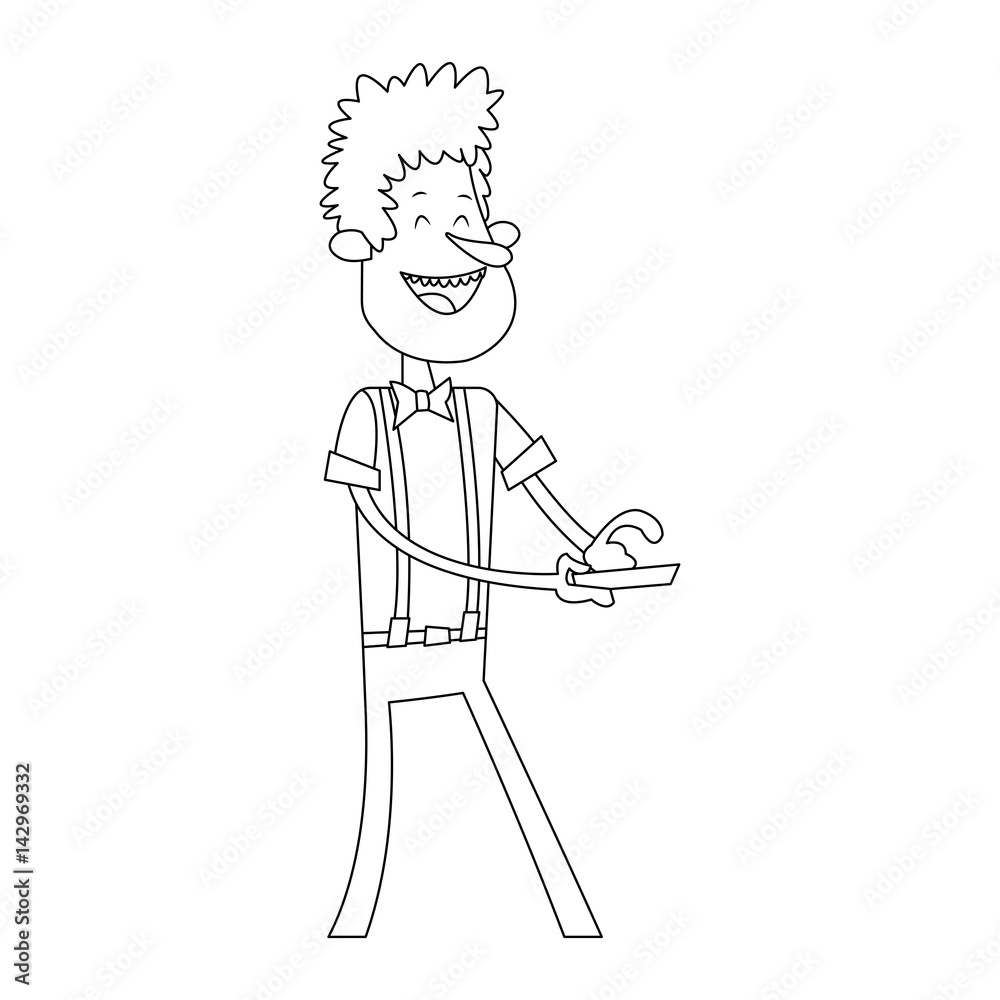 man using a smartphone, cartoon icon over white background. vector illustration man using a smartphone, cartoon icon over white background. vector illustration