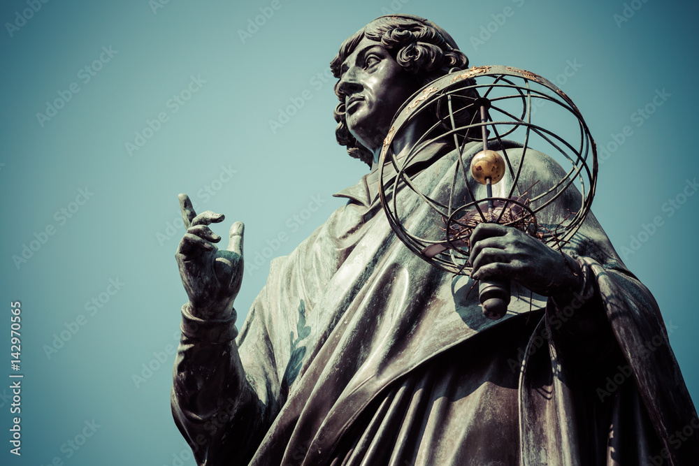 Naklejka premium Monument of great astronomer Nicolaus Copernicus, Torun, Poland