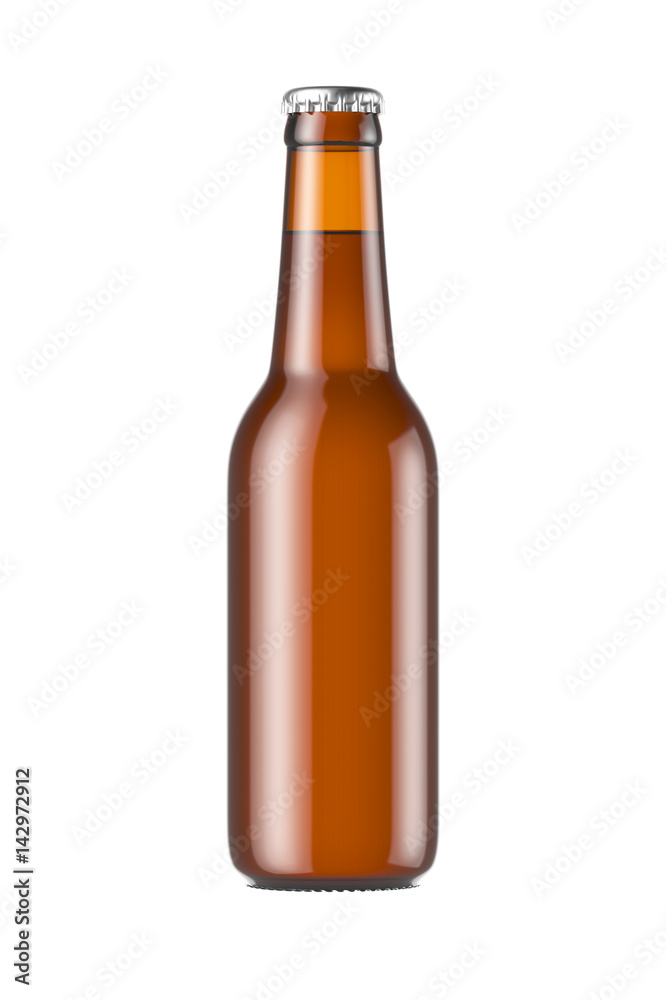 Glass bottle isolated on white background, 3D rendering Glass bottle isolated on white background, 3D rendering