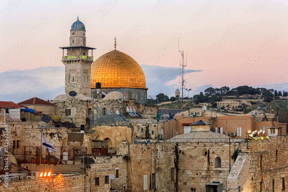Naklejka premium Stare Miasto w Jerozolimie - Wzgórze Świątynne