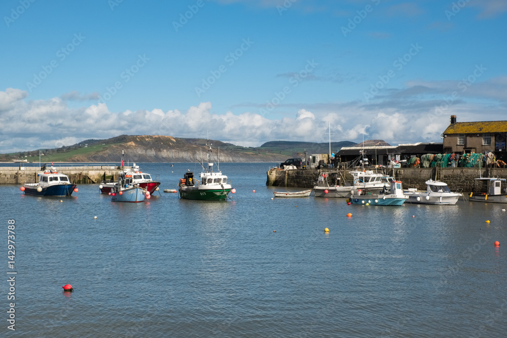 Boats in the Harbour at Lyme Regis Boats in the Harbour at Lyme Regis