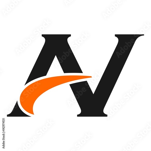 letter A and V logo vector.