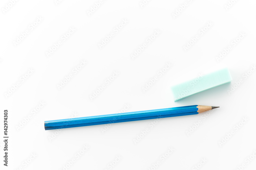School and office supplies. Pencils on white background with copy space. School and office supplies. Pencils on white background with copy space.