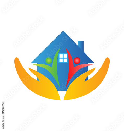 House family and hands logo