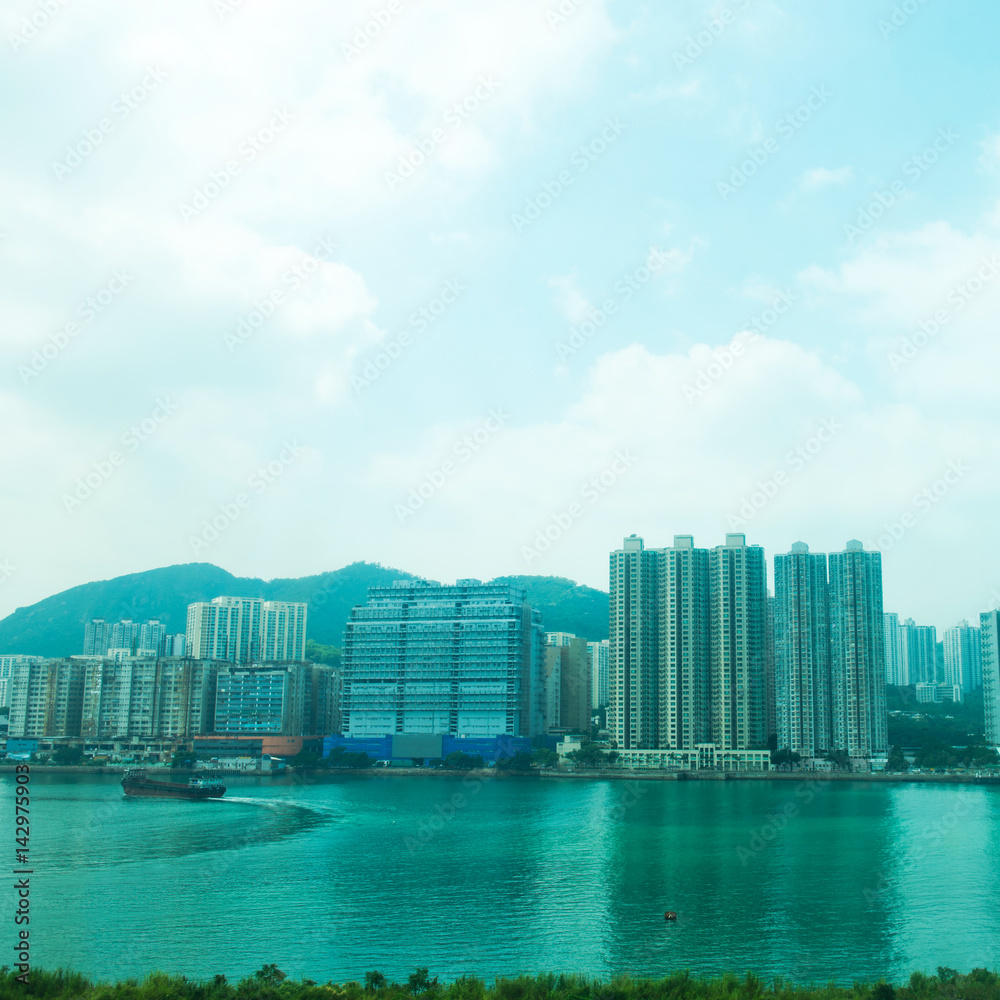 Beautiful scene of Hong Kong skyline.