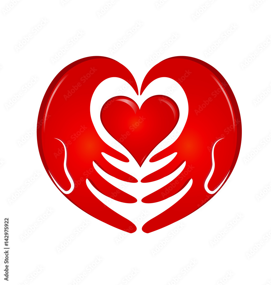 Holding hands heart logo Holding hands heart logo