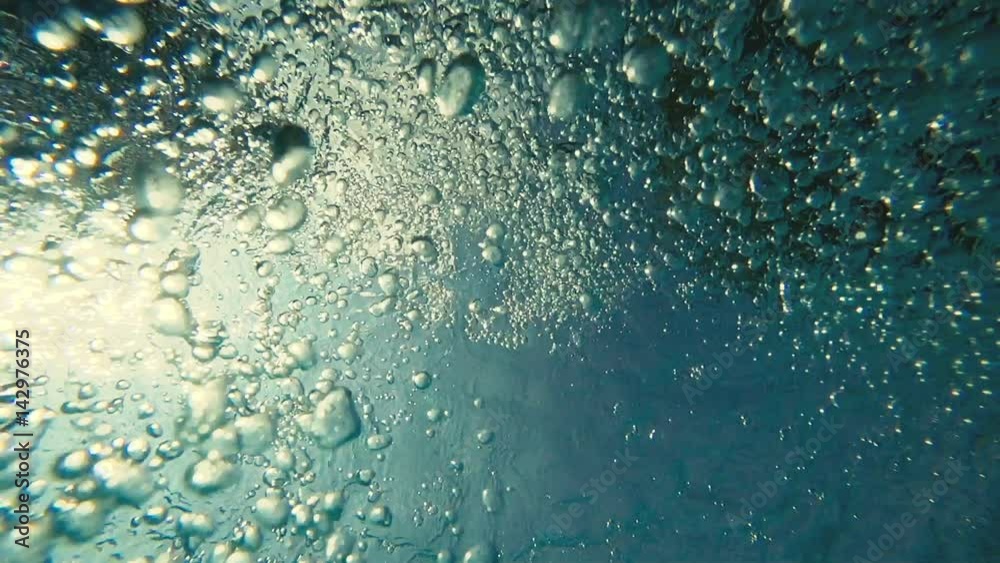 Slow motion : Air bubble Floating up to water surface