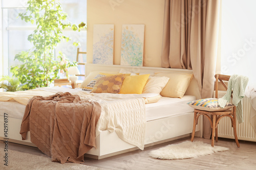 Interior of modern bedroom ...