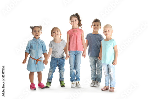 Cute little children on whi...