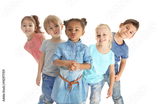 Cute little children on whi...
