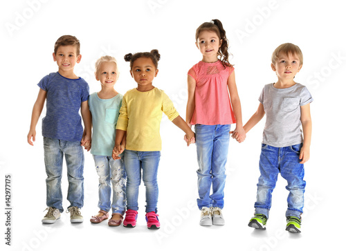 Cute little children on whi...
