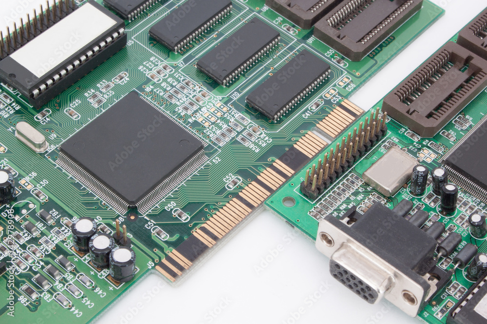 Two graphic card closeup for personal computer. Two graphic card closeup for personal computer.