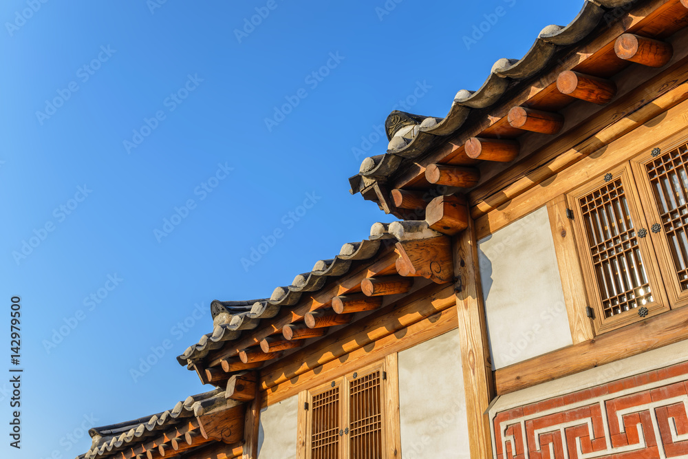 Traditional house at Bukchon Hanok Village, Seoul, South Korea