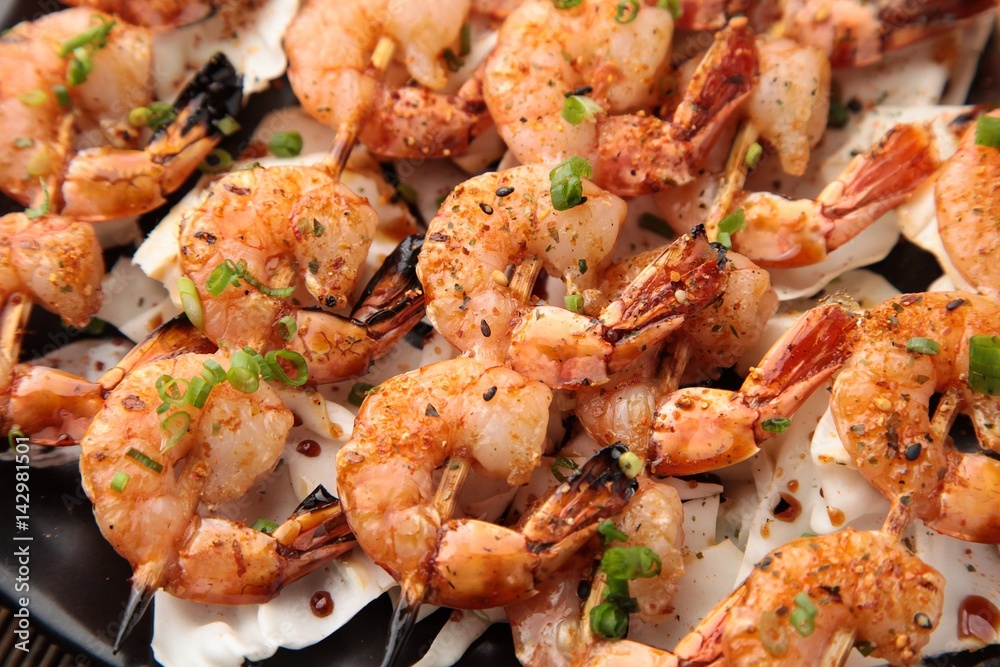 shrimp skewers, 새우꼬치 shrimp skewers, 새우꼬치