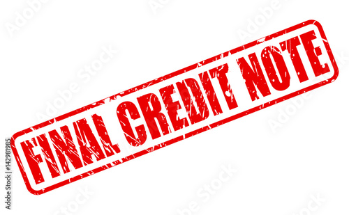FINAL CREDIT NOTE red stamp text