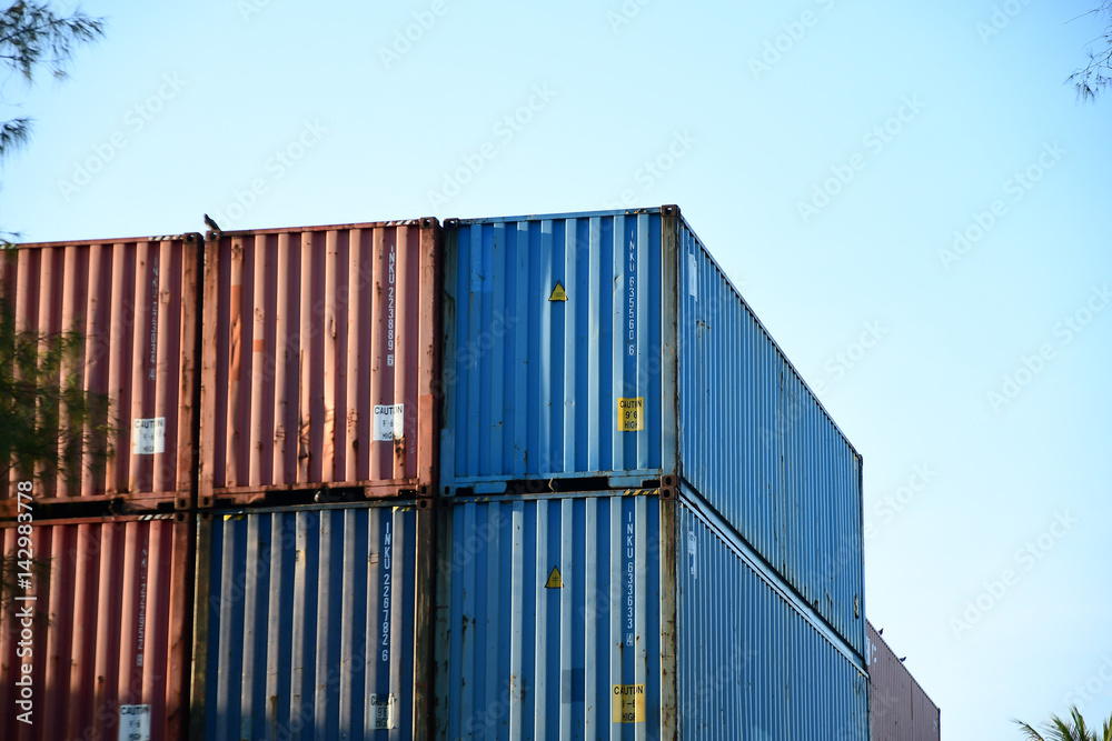 Containers box from Cargo freight ship Containers box from Cargo freight ship