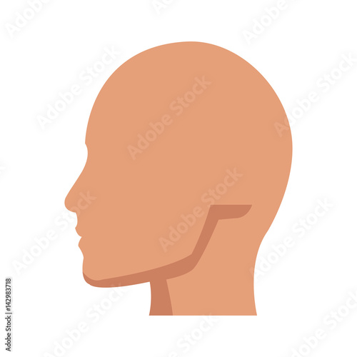 head profile icon over white background. colorful design. vector illustration