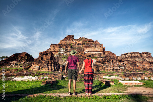 Photography Couple in the Ruins of Ancient Thailand