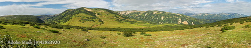 Beautiful summer panorama of Viluchinsky pass photo