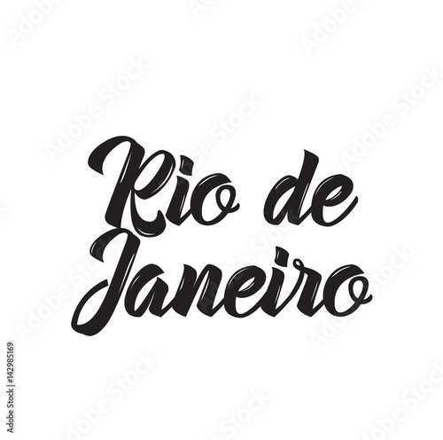 rio de janeiro, text design. Vector calligraphy. Typography poster.