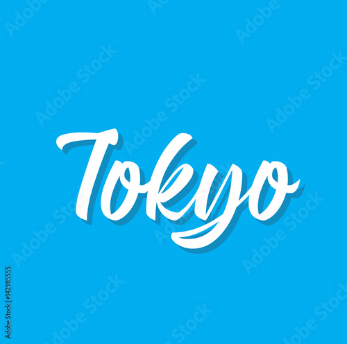 Canvas Print tokyo, text design. Vector calligraphy. Typography poster.