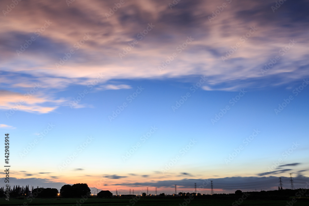 Beautiful sky cloud at dusk
