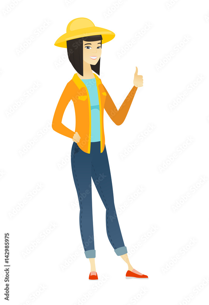 Farmer giving thumb up vector illustration. Farmer giving thumb up vector illustration.