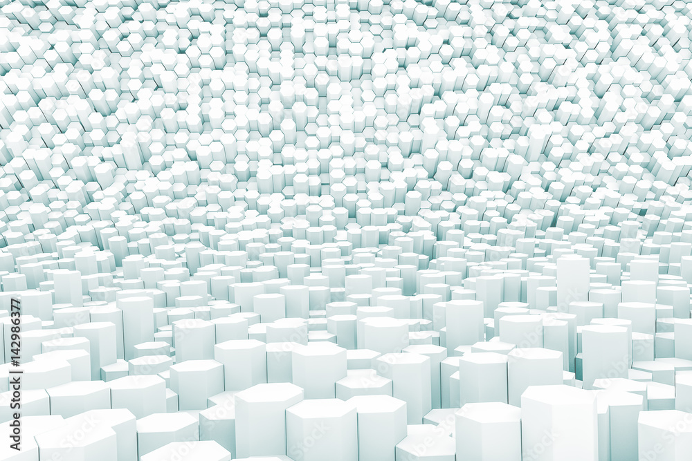 design element. 3D illustration. rendering. abstract hexagon white background design element. 3D illustration. rendering. abstract hexagon white background