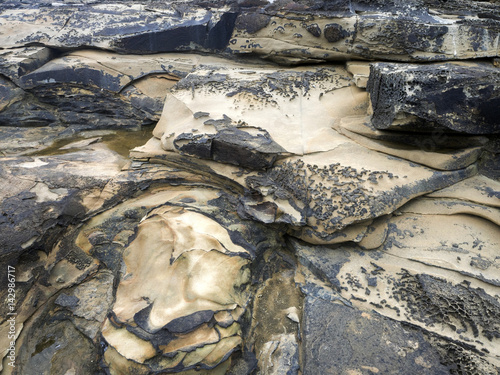 interesting rock formations Sea Lion Island, Falkand / Malvinas