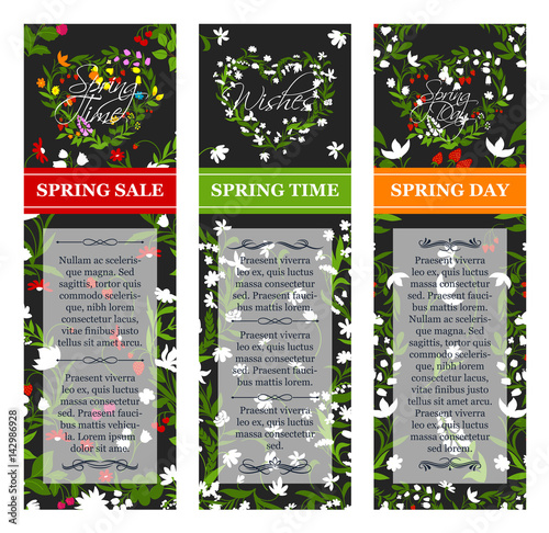Vector spring time sale vector posters set