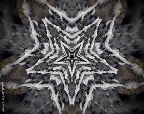 Abstract extruded mandala 3D illustration 5 sided star © Dreamsgate