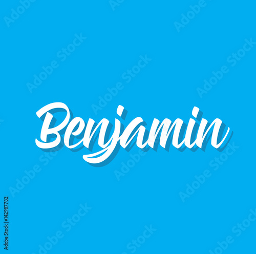 benjamin, text design. Vector calligraphy. Typography poster.
