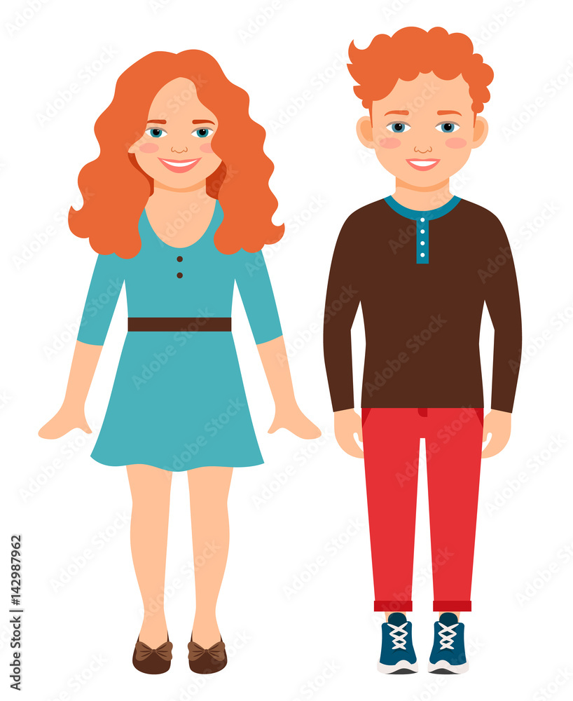 Happy smiling red haired children Happy smiling red haired children