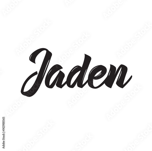 jaden, text design. Vector calligraphy. Typography poster. photo