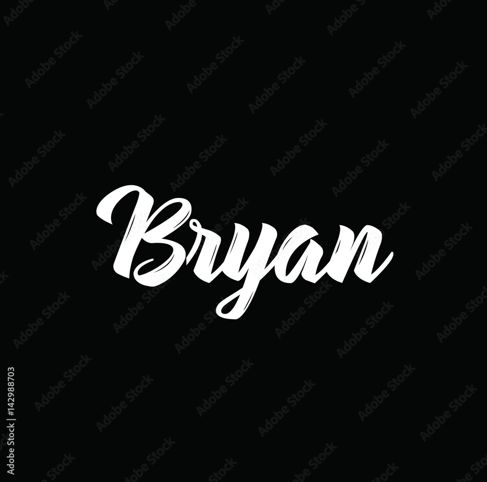 bryan, text design. Vector calligraphy. Typography poster. Stock Vector