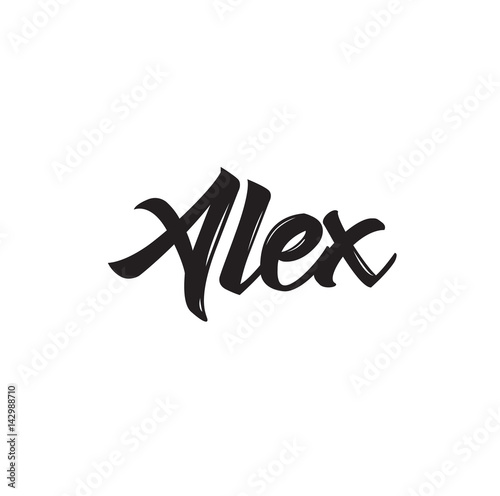 alex, text design. Vector calligraphy. Typography poster. photo