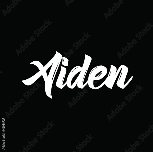 aiden, text design. Vector calligraphy. Typography poster. photo