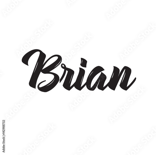 brian, text design. Vector calligraphy. Typography poster. photo