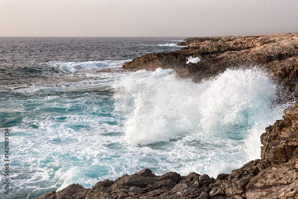 Waves sea cliffs cyprus Waves sea cliffs cyprus