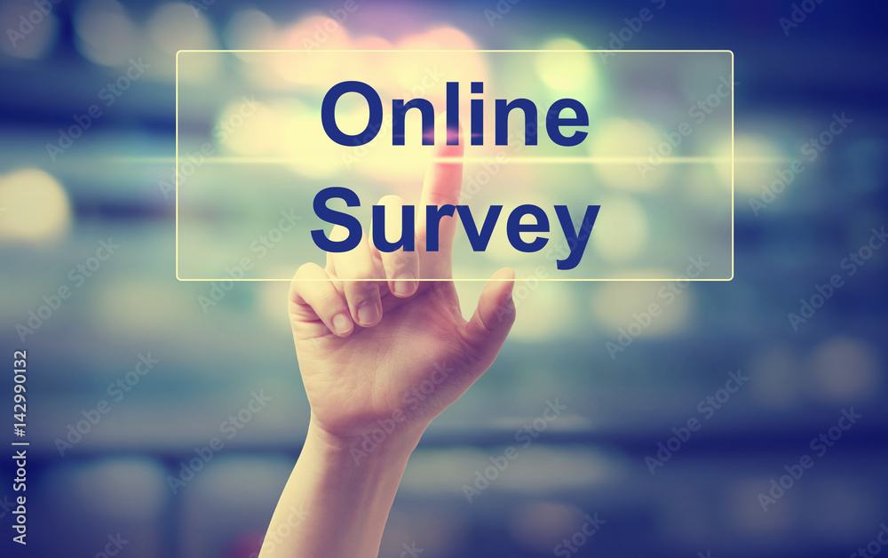Fototapeta Online Survey concept with hand