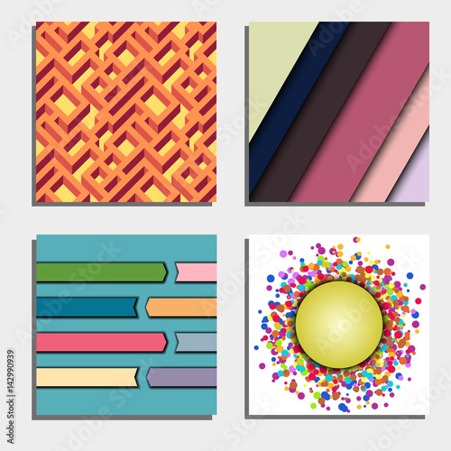 Set of four beautiful abstract backgrounds. Vector illustration.
